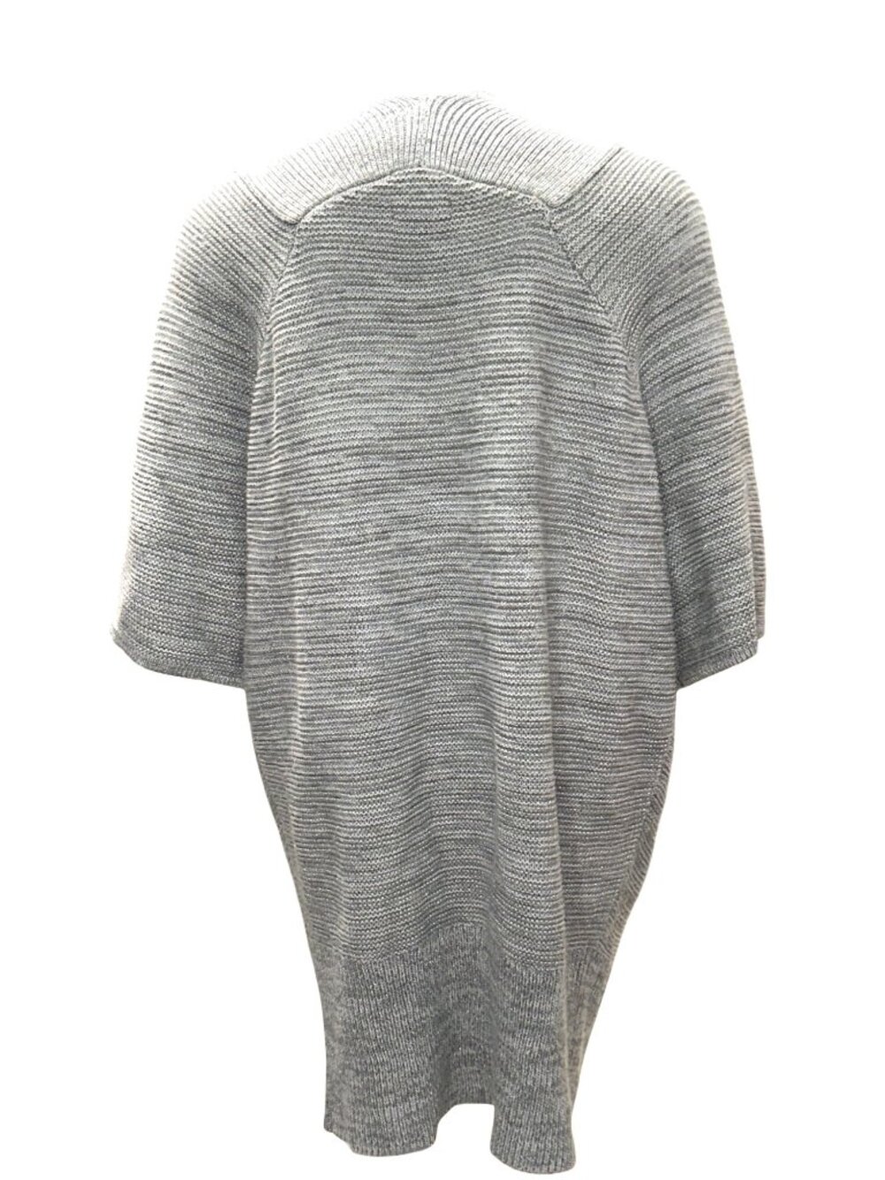 Apt 9 Med Open Gray Marled Rib Knit Hook Front Longline Cardigan Layering Luxe - Picture 4 of 9